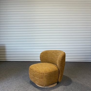 Evelina Swivel Accent Chair | Burnt Orange Textured Fabric