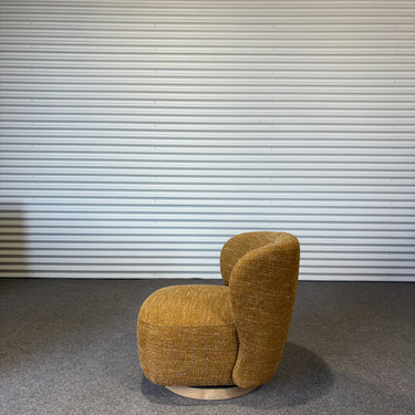 Evelina Swivel Accent Chair | Burnt Orange Textured Fabric