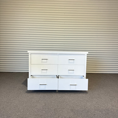 White 6-Drawer Lowboy