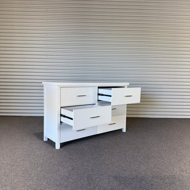 White 6-Drawer Lowboy