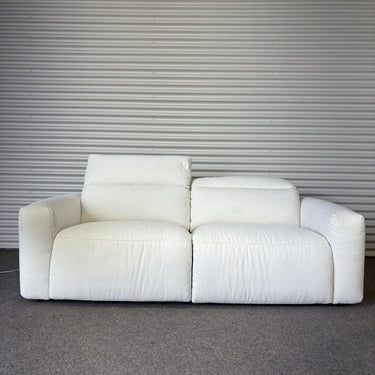 Loretta 2 Seater Dual Power Recliner Sofa | Ivory Fabric