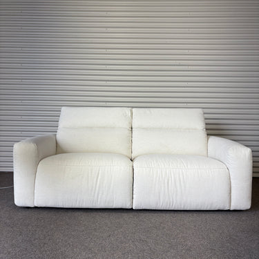 Loretta 2 Seater Dual Power Recliner Sofa | Ivory Fabric