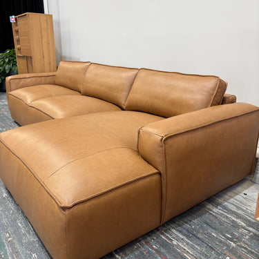 Kingsley Leather Chaise Suite | Tan Leather