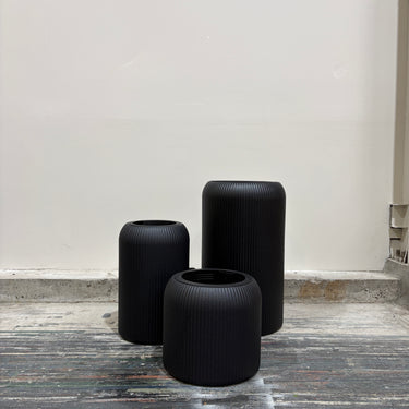 Charcoal Ribbed Planter Pots – Mix & Match or Grab the Full Set!
