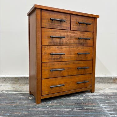 Wanaka 6 Drawer Tallboy I Chestnut Pine Finish