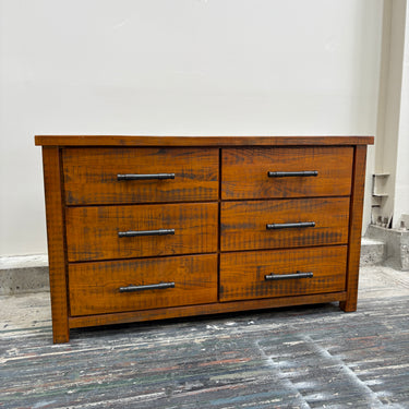 Wanaka 6 Drawer Lowboy I Chestnut Pine Finish