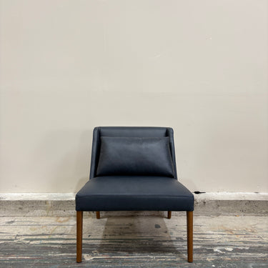 Clara Leather Accent Chair | Dark Blue