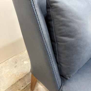 Clara Leather Accent Chair | Dark Blue