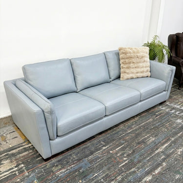 Orenda 3-Seater Sofa Light Blue Leather