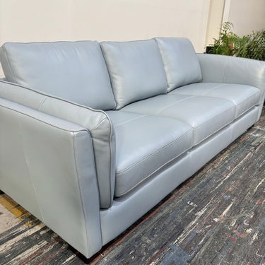 Orenda 3-Seater Sofa Light Blue Leather 