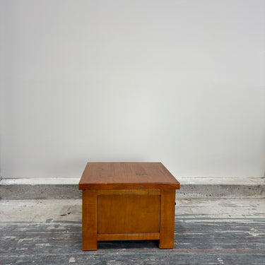 Side view of Wanaka Lamp Table highlighting rustic pine grain – Direct Furniture Outlet NZ.